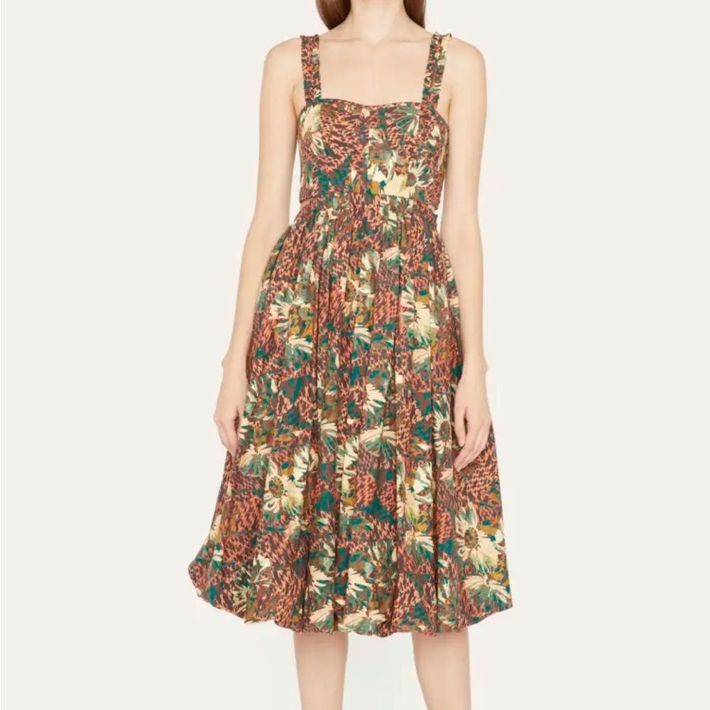 Ulla Johnson Olympia Cutout waist fit and flare midi dress